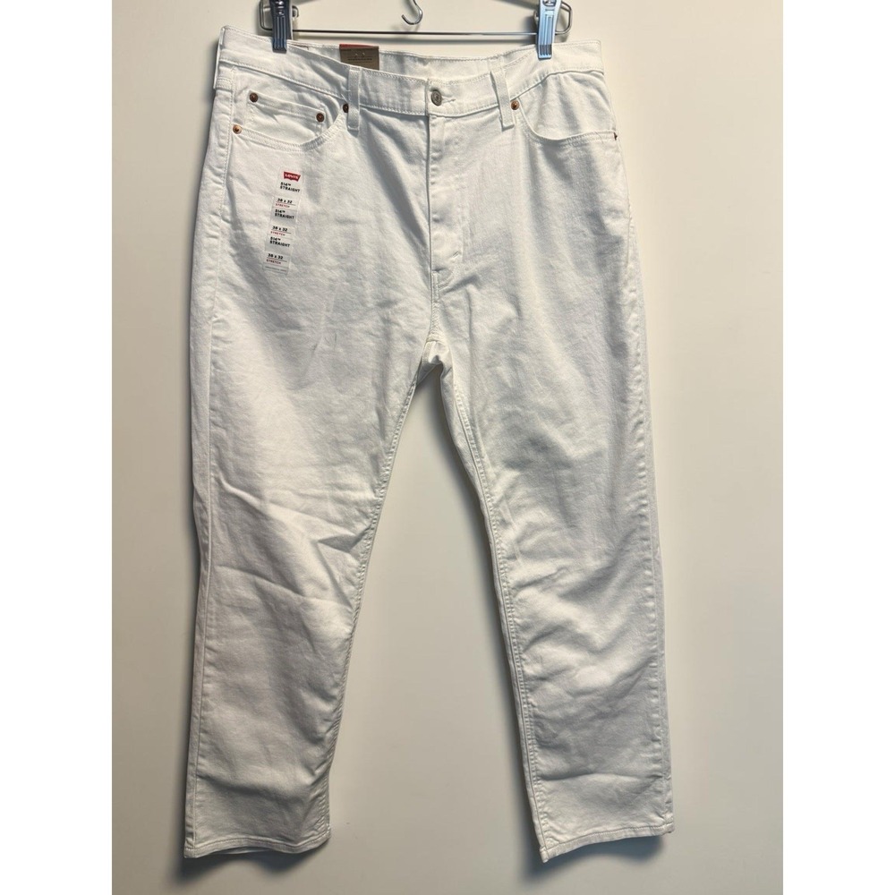 Levi's 541 Athletic Jeans Men's 38x32 White Denim Stretch Tapered Flex NWT Read